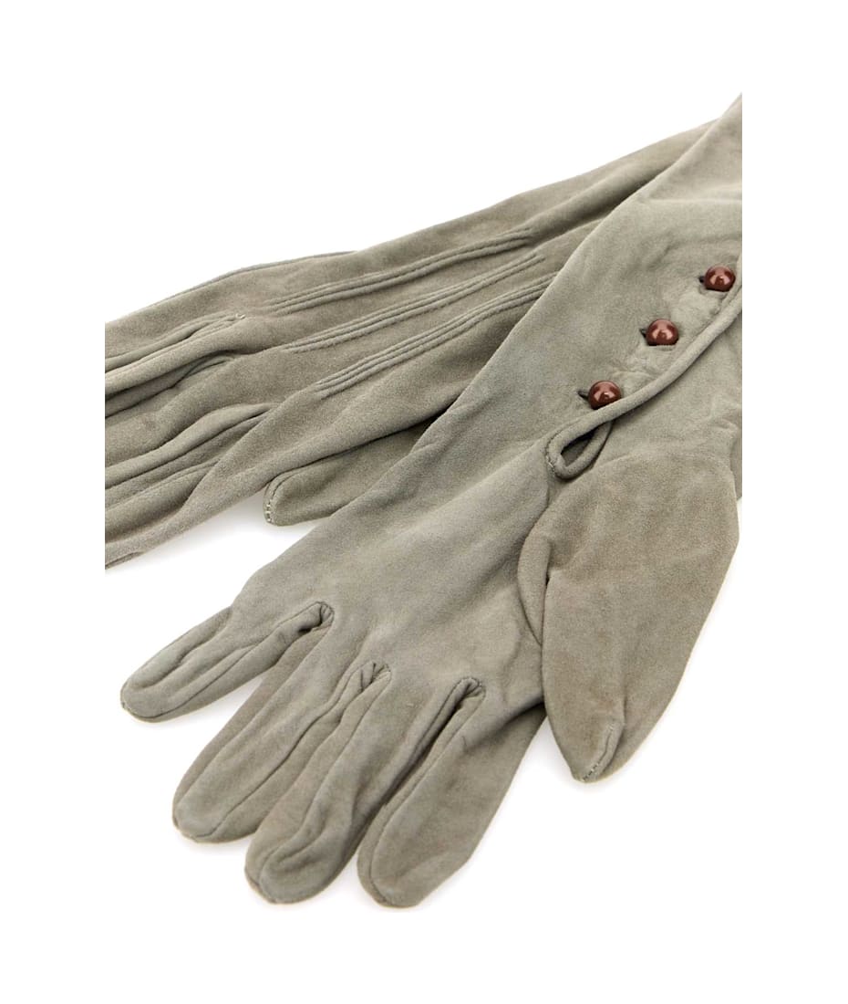 手袋 Prada Ligh Grey Suede Long Gloves Prada Ligh Grey Suede Long Gloves | italist