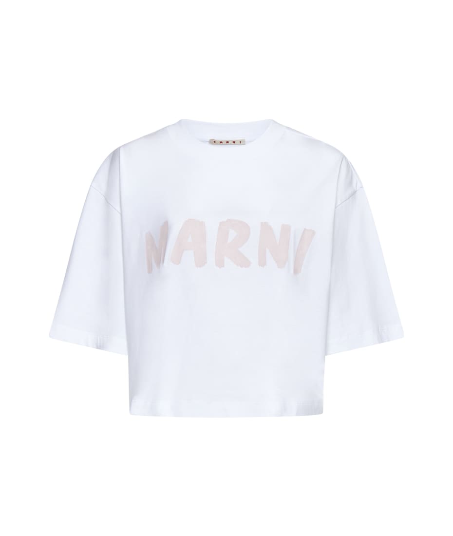 【関税&送料込】Marni White Cotton Oversize T-Shirt Marni White Cotton T-shirt | italist