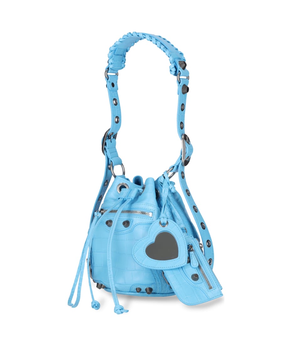 ショルダーバッグ・ポシェット BALENCIAGA Light-blue leather Le Cagole XS bucket bag Balenciaga Light-blue Leather Le Cagole Xs Bucket Bag
