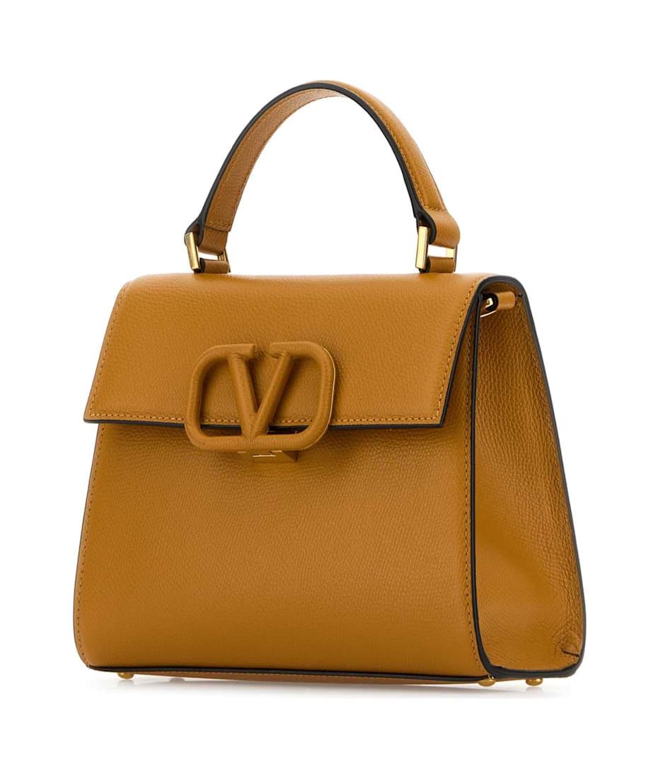 Camel Leather Small Vsling Handbag