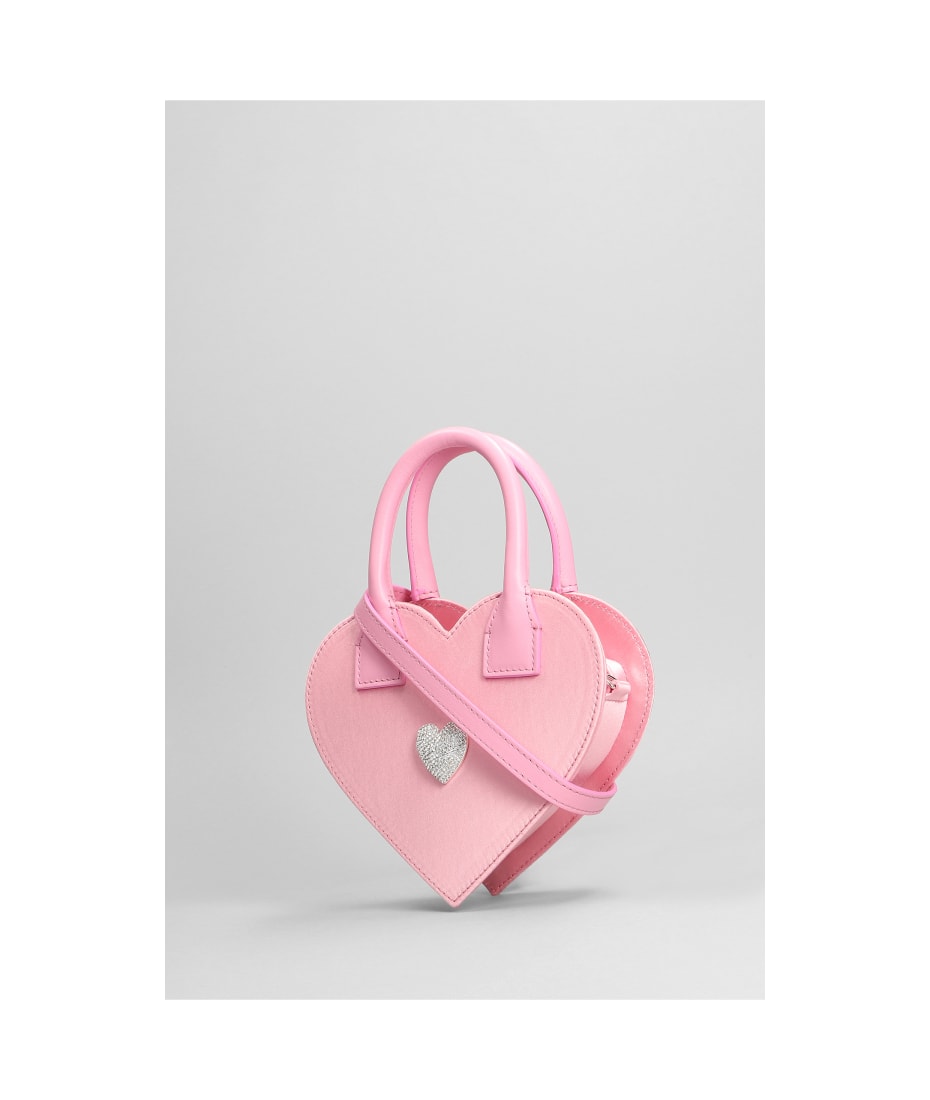 Mach & Mach Heart Shape Hand Bag In Rose-pink Satin | italist