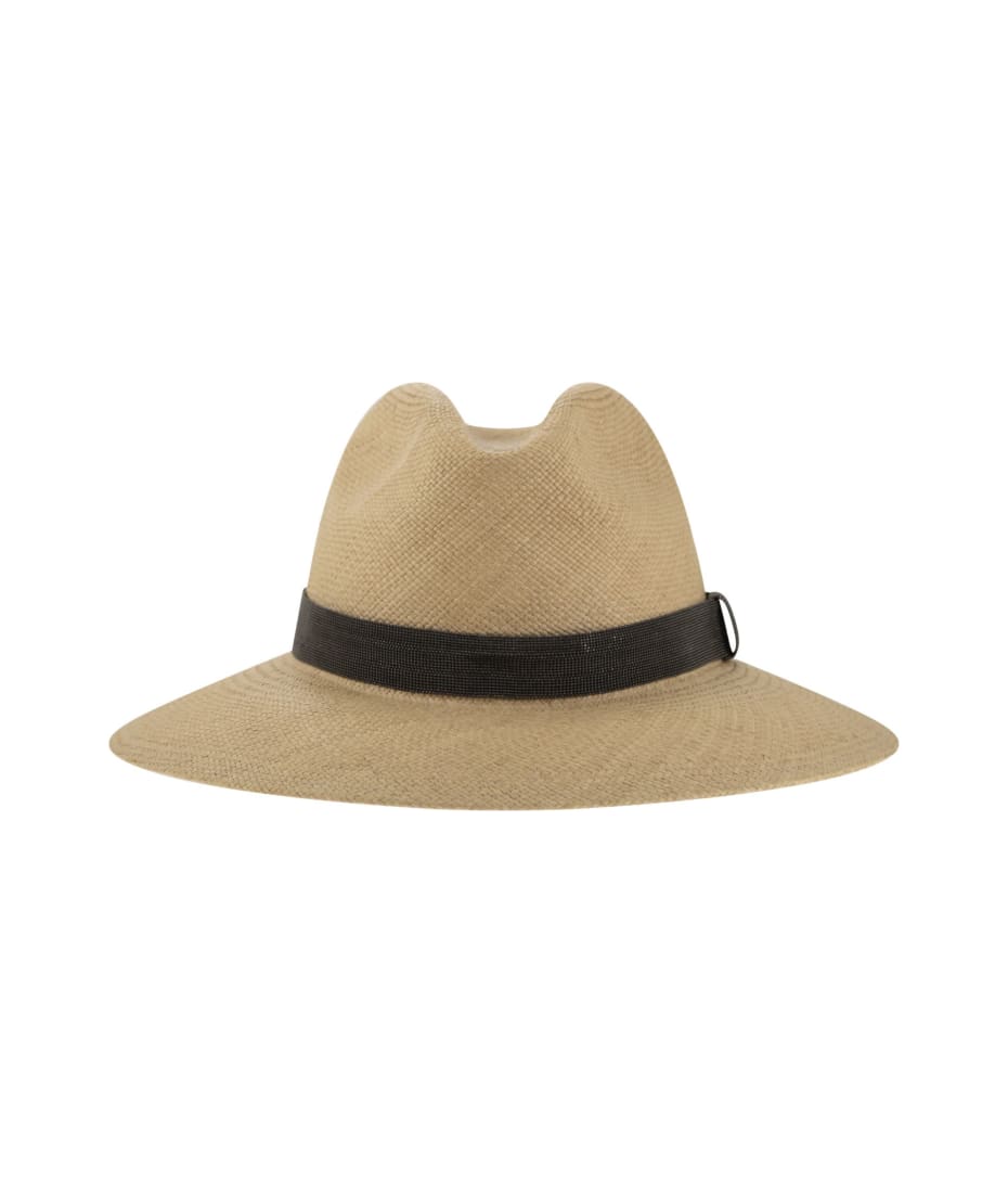 ハット BRUNELLO CUCINELLI Straw hat with Precious Band Brunello Cucinelli Straw Hat With Precious Band | italist