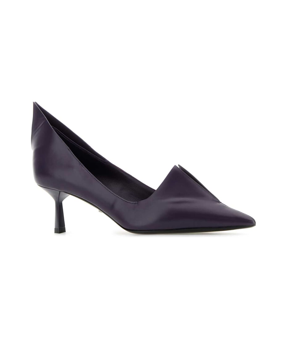 パンプス PRADA PURPLE BRUSHED LEATHER DECOLLETE Prada Purple Leather Pumps | italist