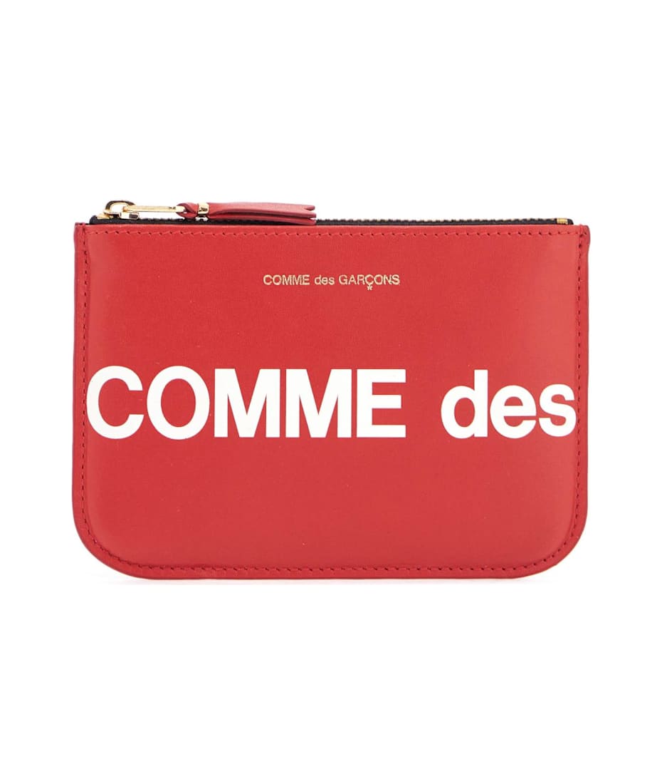 Comme des Garçons Wallet Unisex Red Minimalist Leather Wallet