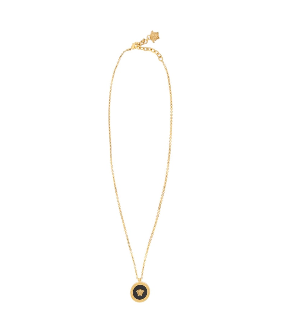 Versace Gold Medusa Necklace - Black
