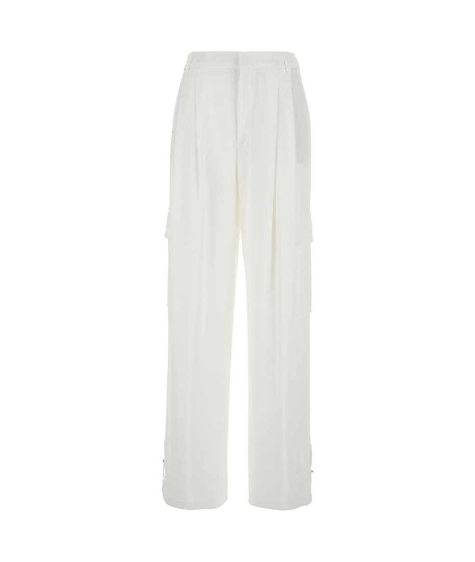 パンツ Eleventy PANTALONE COMBAT DOPPIA PENCES Eleventy 'combat' White Trousers With Double Pence Detail In