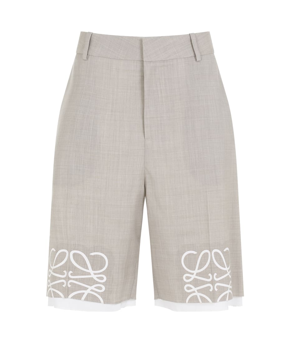 【関税&送料込】Loewe White Leather Shorts Loewe Anagram Shorts | italist