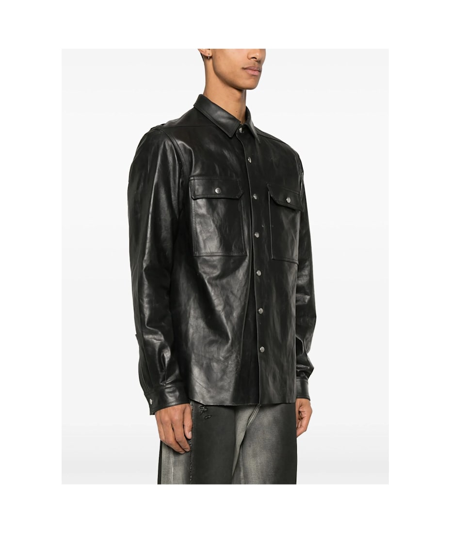 【関税込み】Rick Owens ブラック オーバーサイズ シャツ RICK OWENS - 【25SS】ラリー フォグポケット スナップボタン