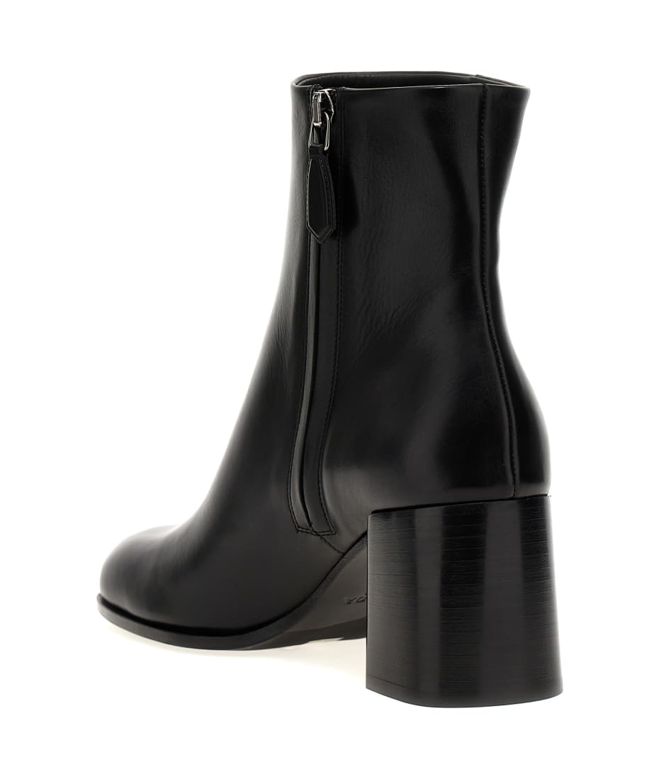 Prada Logo Leather Ankle Boots | italist