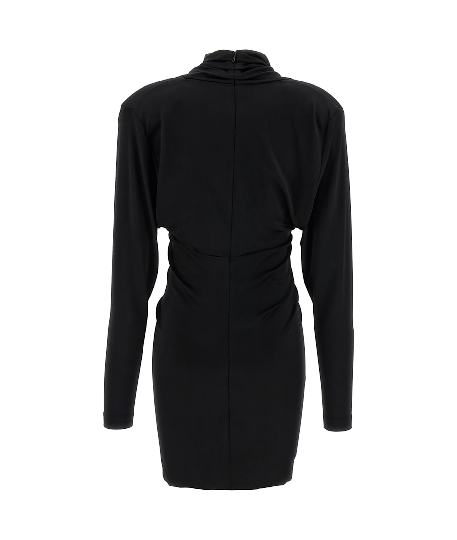 【関税込み】VICTORIA BECKHAM LONG SLEEVE RUCHED MINI' DRESS Long Sleeve Ruched Mini Dress Black | The Webster