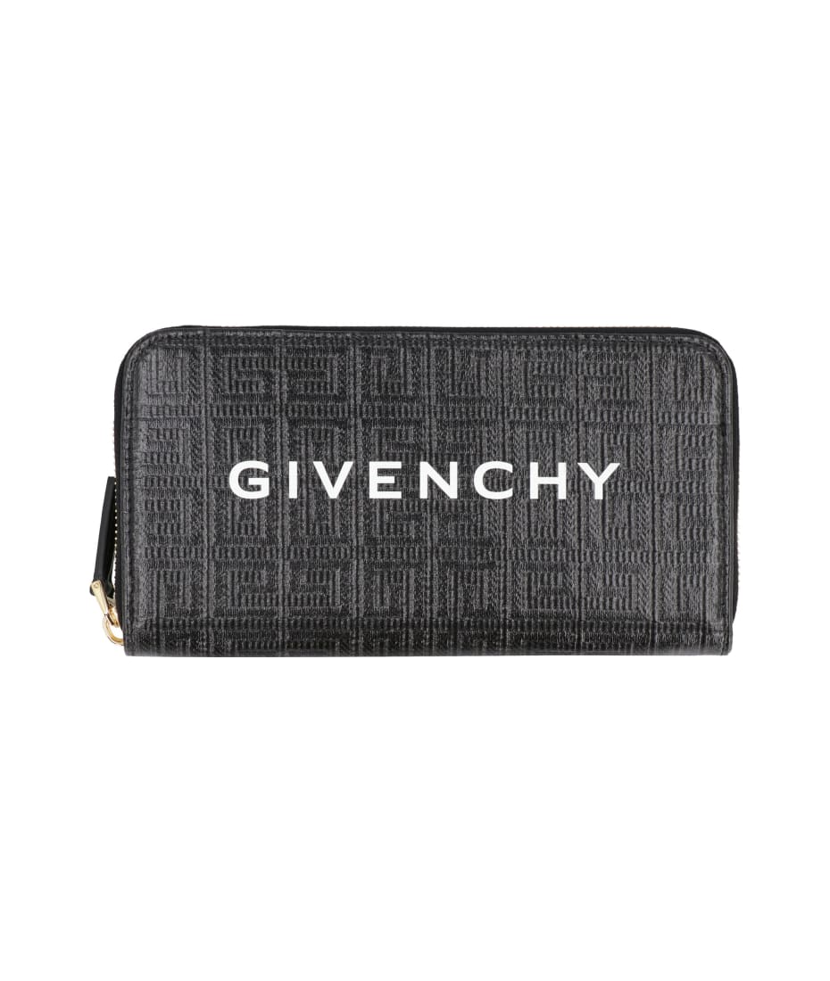 Givenchy Logo Print Zip-around Wallet - NERO
