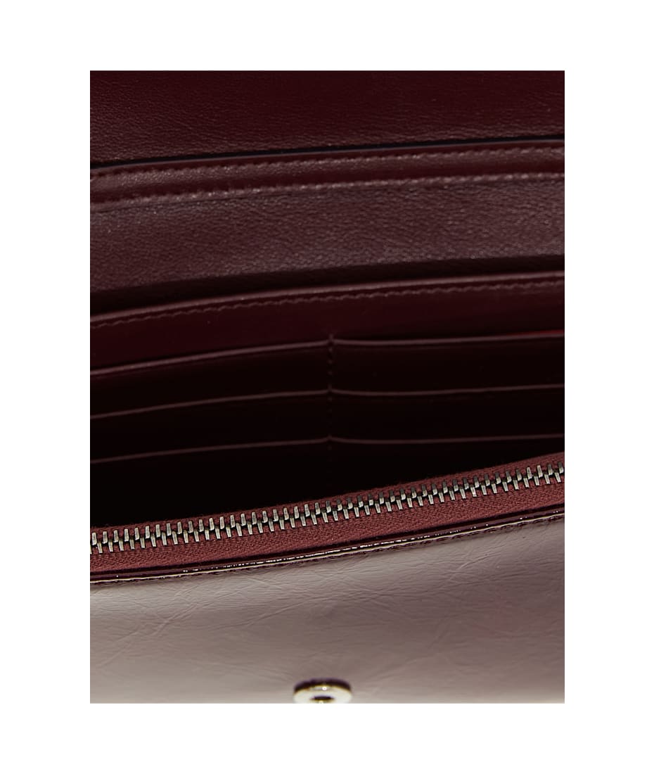 長財布 BELLE VIVIER WALLET ON CHAIN Belle Vivier Wallet on chain in patent leather Burgundy