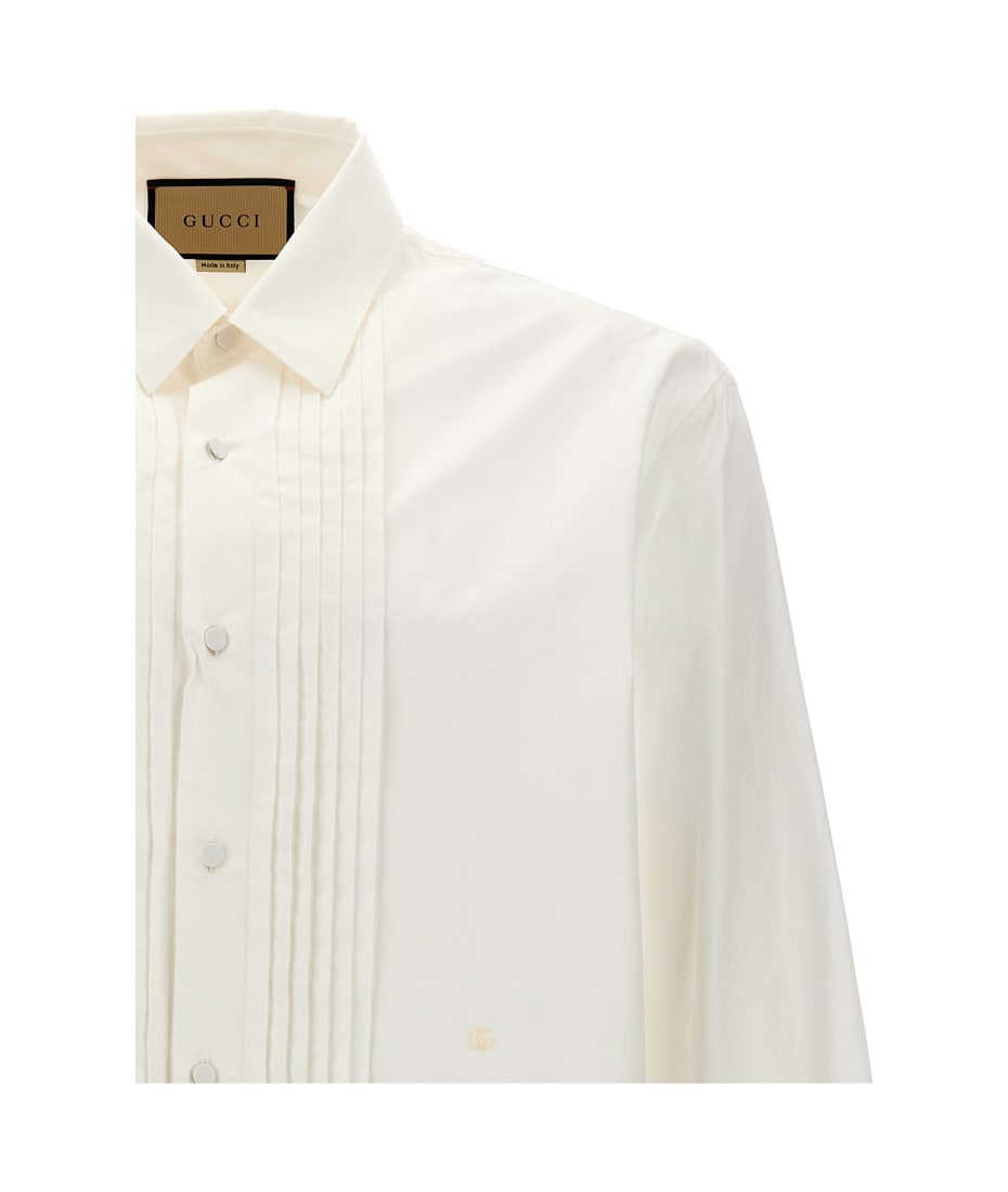【関税込み】gucci Pleated plastron shirt Gucci Pleated Plastron Shirt | italist