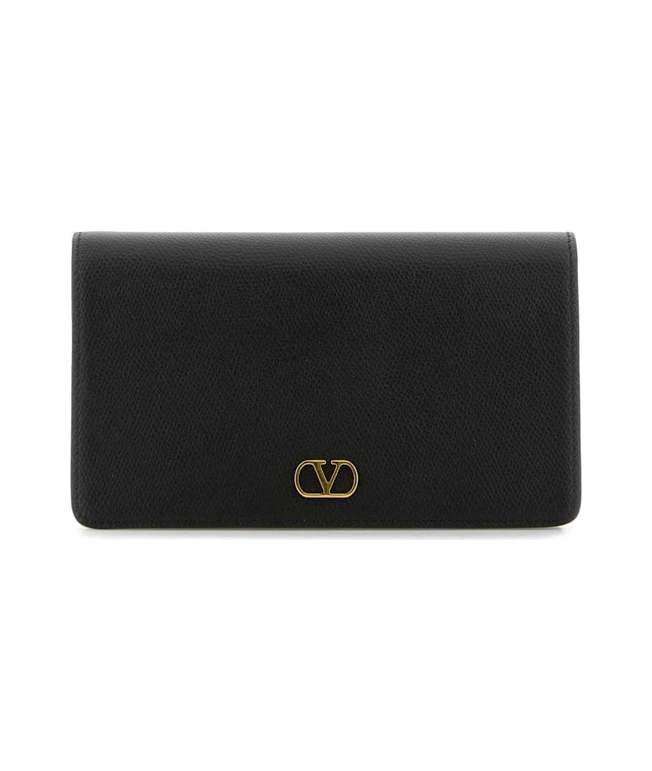 Valentino Garavani Black Leather Vlogo Signature Clutch