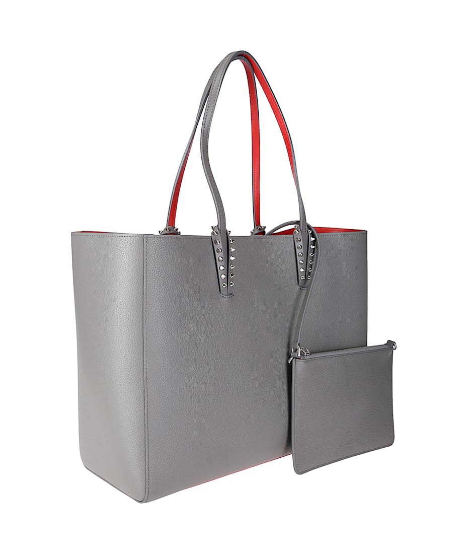 【送料&関税込】Christian Louboutin Cabata Soft Large Calf Cabata small - Tote bag - Calf leather and spikes - Magma
