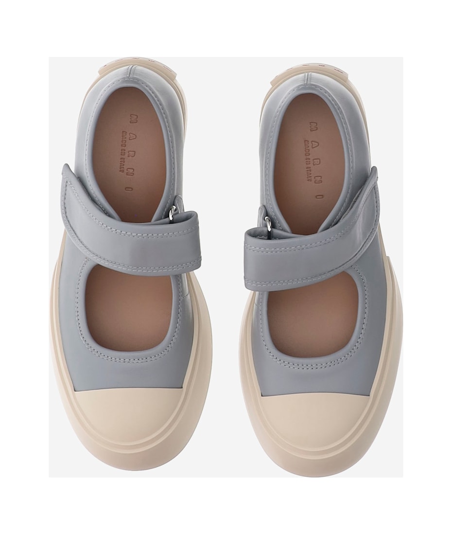 スニーカー Marni Silver llic Mary Jane Sneakers Silver leather Mary Jane sneaker | Marni
