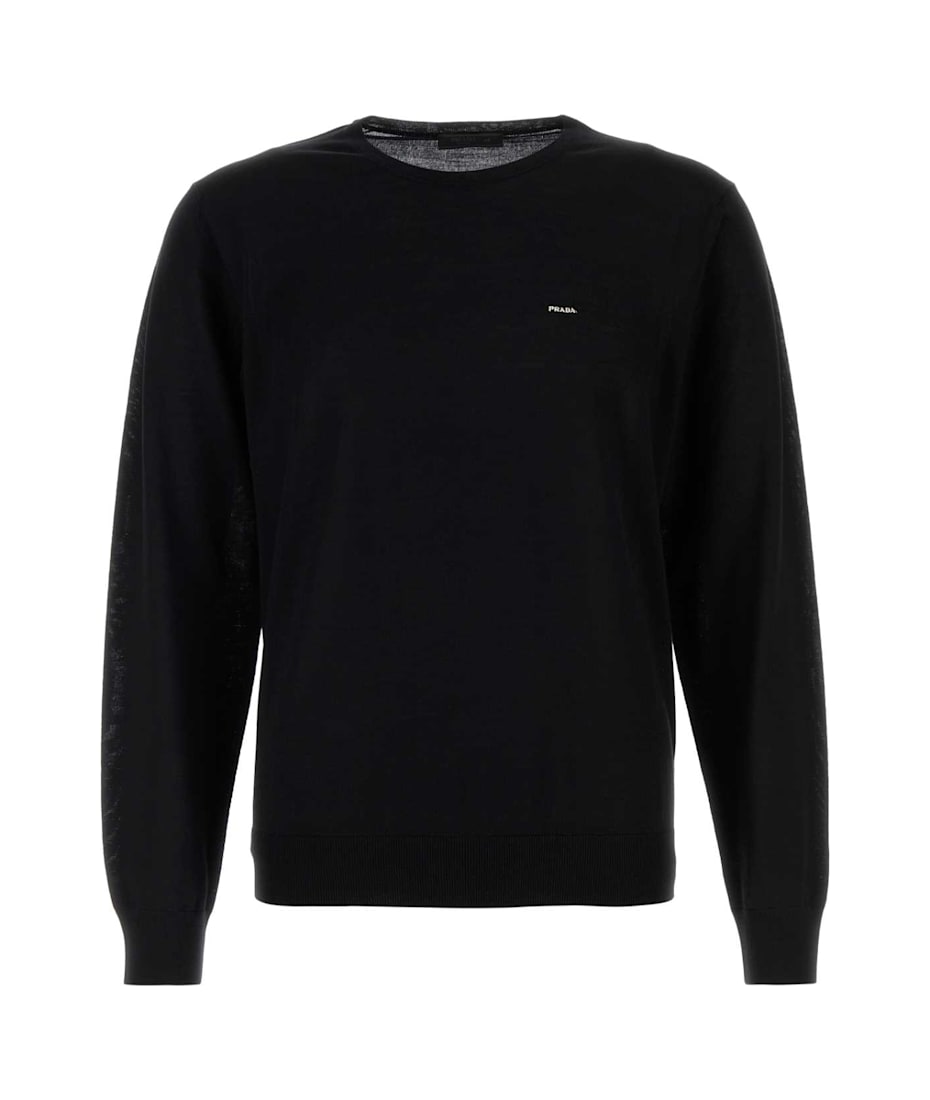 【関税&送料込】Prada Black Wool Blend Sweater Prada Black Wool Sweater | italist