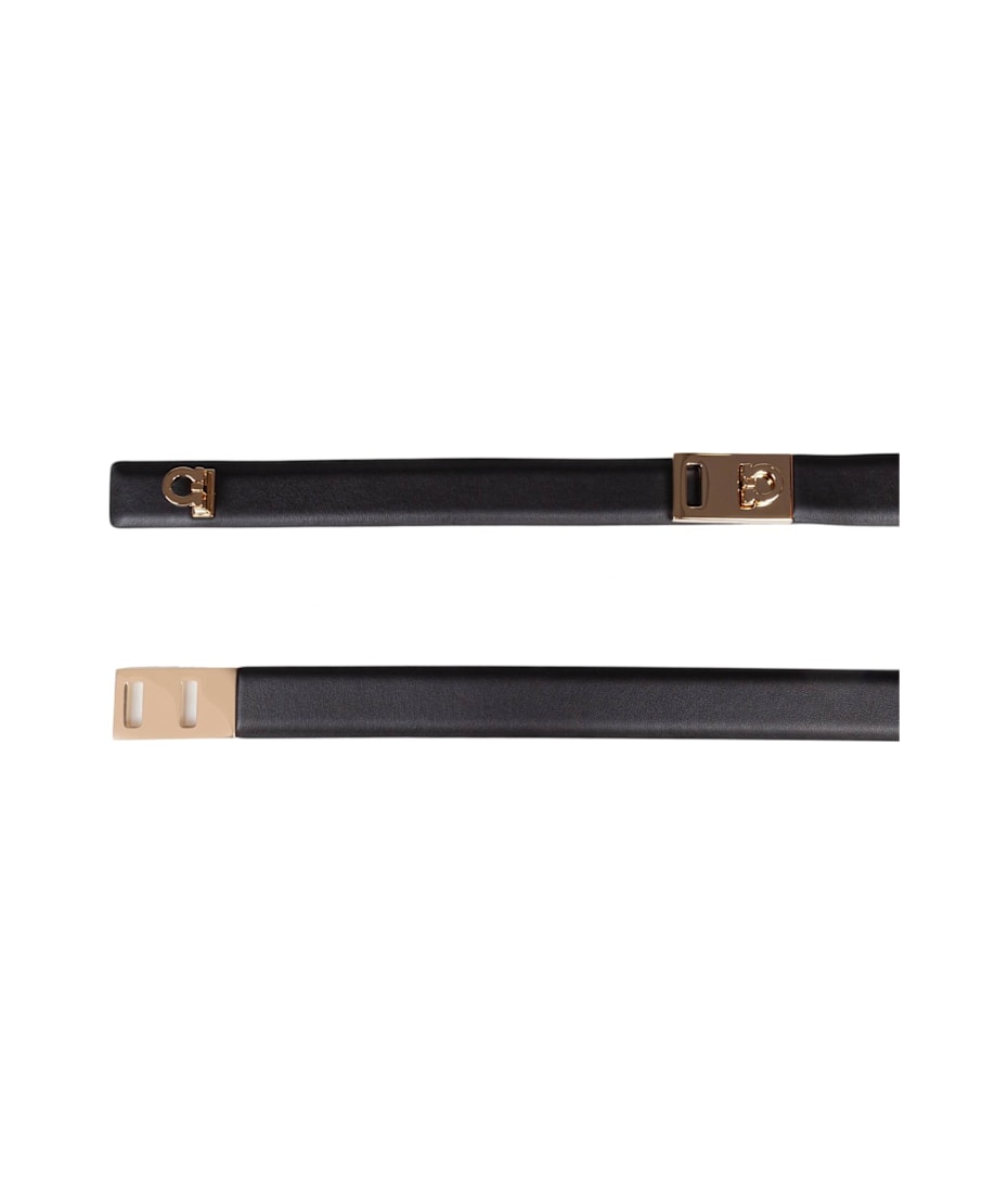 【送料&関税込】Ferragamo Extendable Hug Belt In Black Leath Ferragamo Extendable Hug Belt In Black Leather | italist
