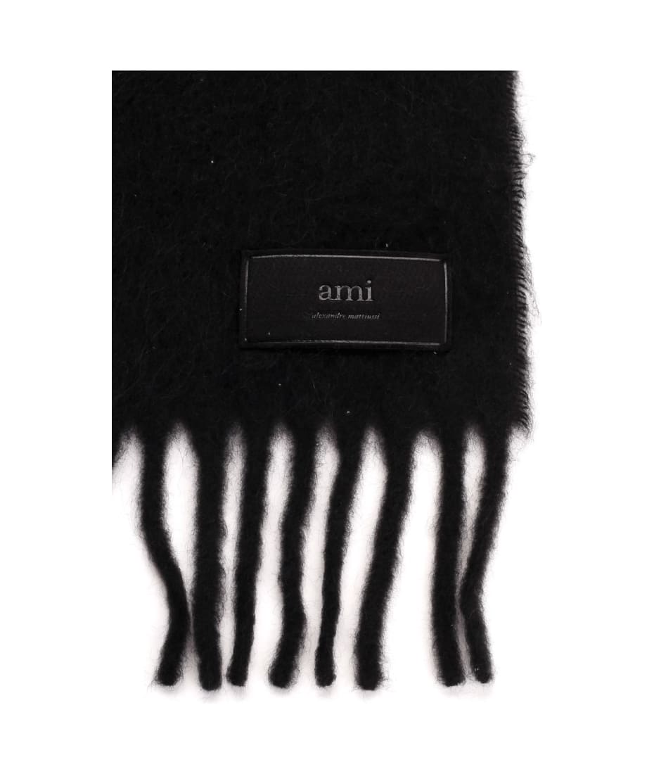 Ami Alexandre Mattiussi Black Scarf With Fringes | italist