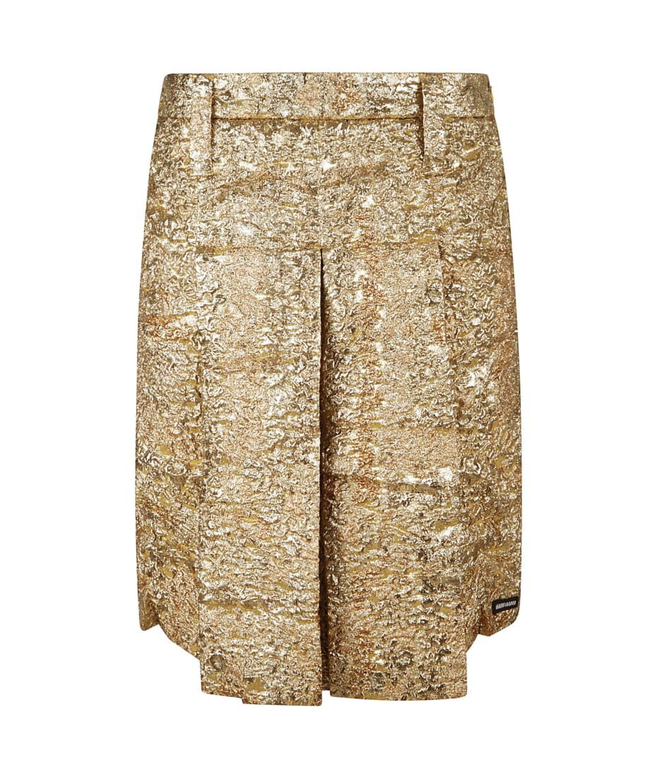 スカート MiuMiu | Lame skirt MMG486_14AU_F0056_S_OOO Gold Lamé Skirt | Miu Miu