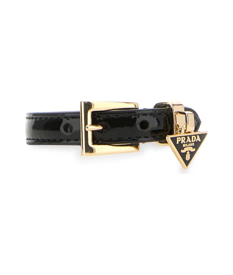 Prada Black Leather Bracelet italist