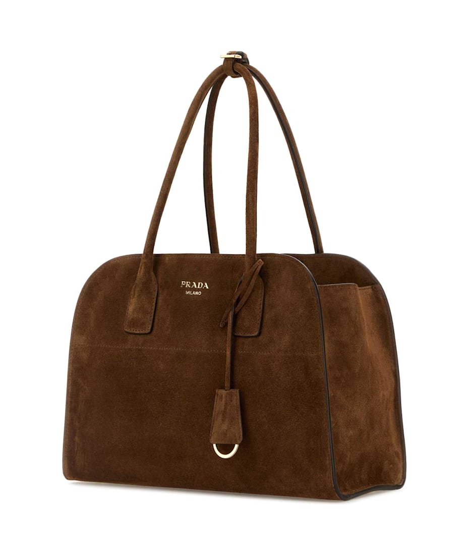 トートバッグ PRADA BROWN SUEDE MEDIUM SHOPPING BAG Prada Brown Suede Medium Shopping Bag | italist