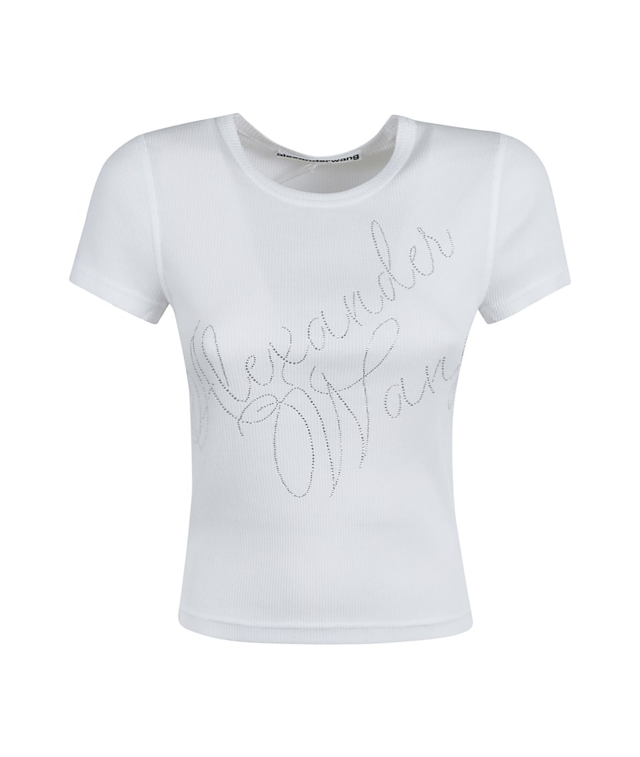 Alexander Wang Fitted Hotfix Cursive Logo T-shirt | italist, ALWAYS LIKE A  SALE