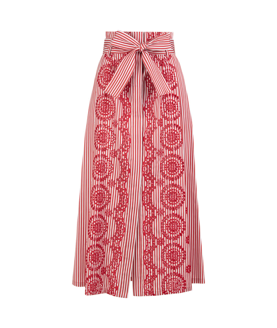 ワンピース PAROSH Women Mid Skirts D726018CO 061 RED P.A.R.O.S.H. Red lace midi dress | TheDoubleF