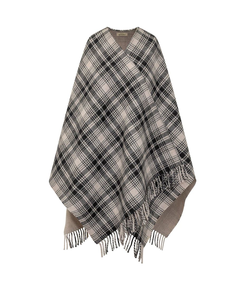 【送料&関税込】Woolrich Check-patterned Fringed Cape Woolrich Checked Fringed Cape | italist