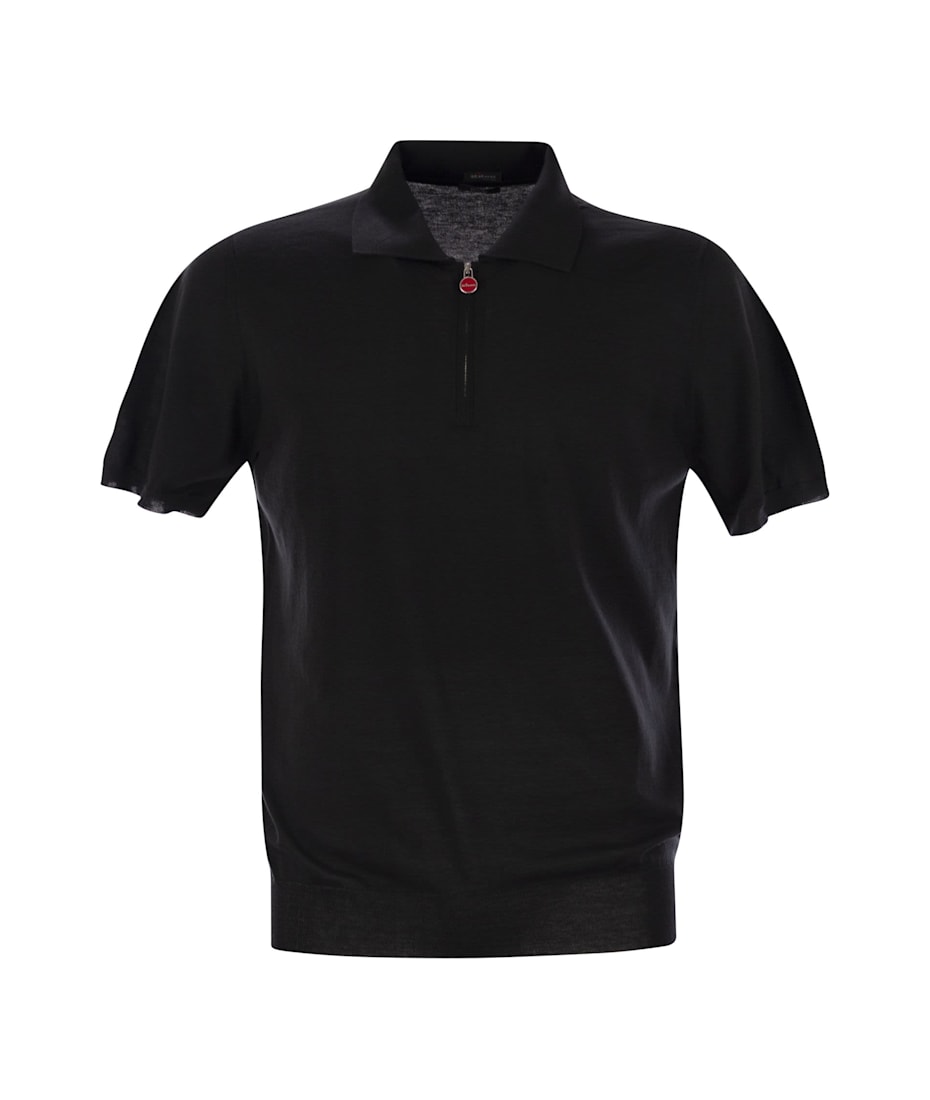 Tシャツ・カットソー Kiton SS25 Short-sleeved polo-zip (UMKX33Z40C00Y WHITE) Kiton Short-sleeved Polo-zip | italist