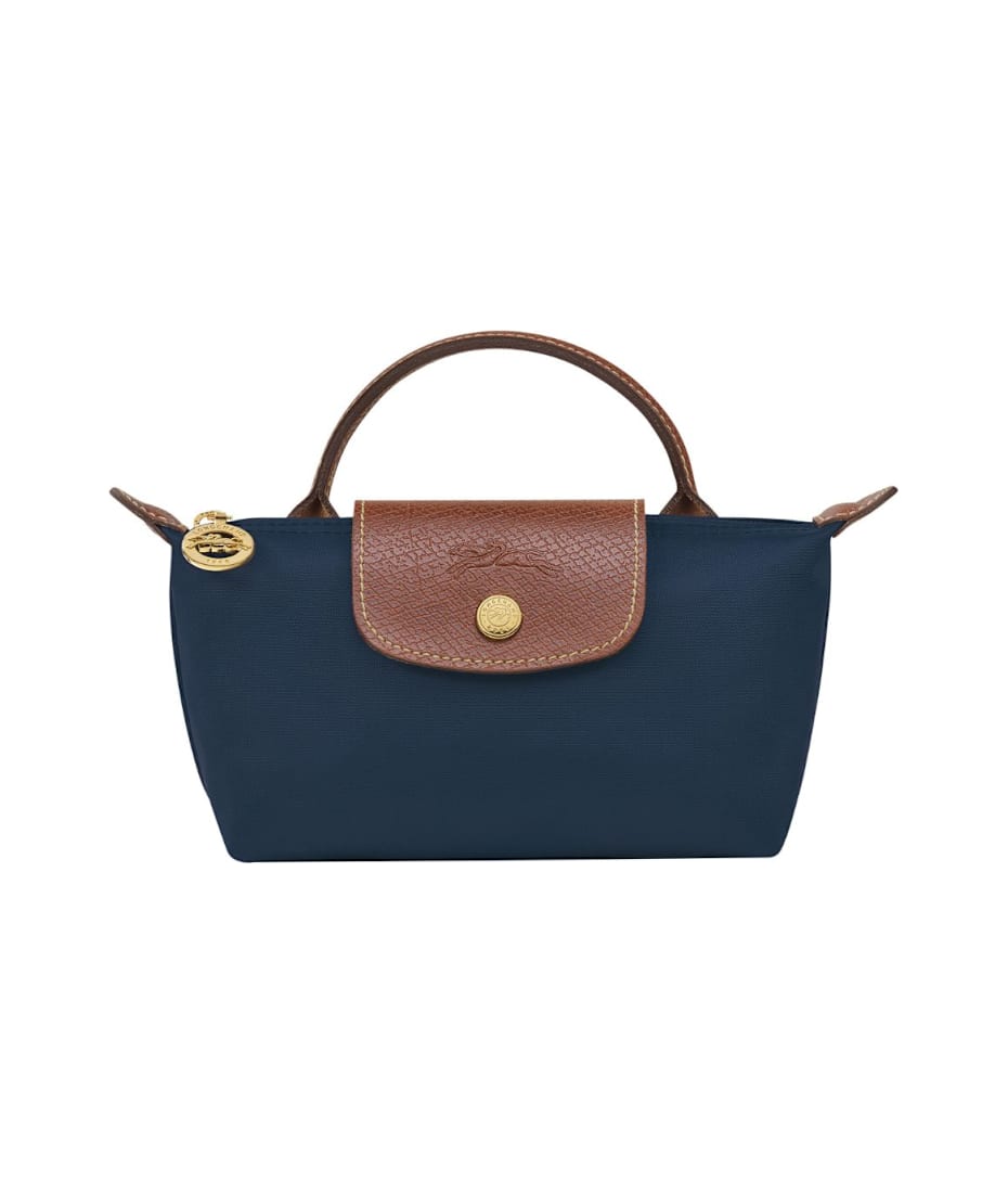 Longchamp 'le Pliage Original' Blue Mini Bag With Logo