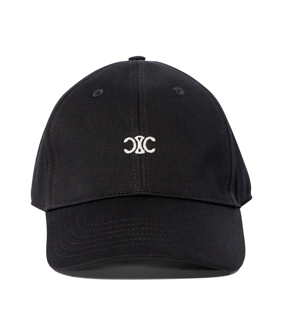 Celine Triomphe Logo Embroidered Baseball Cap | italist