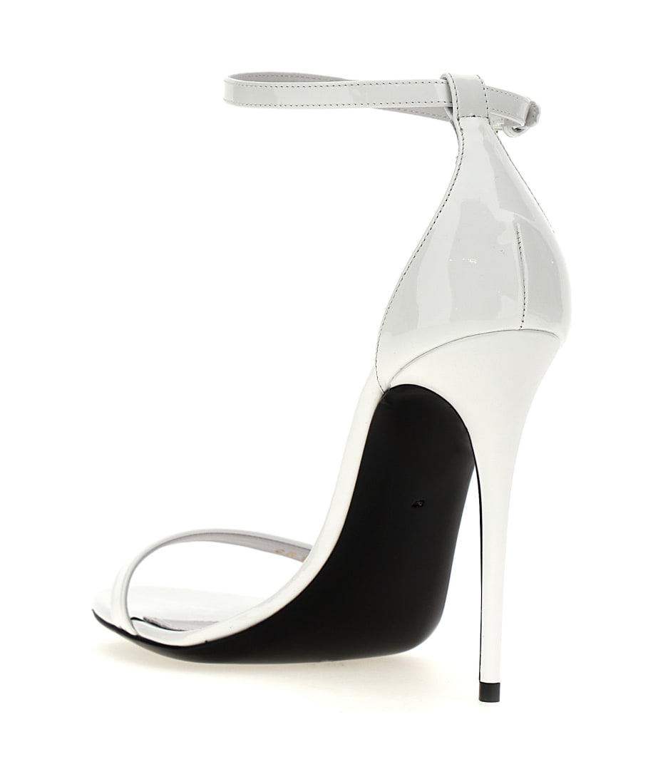 Dolce & Gabbana Patent Leather Sandals - White