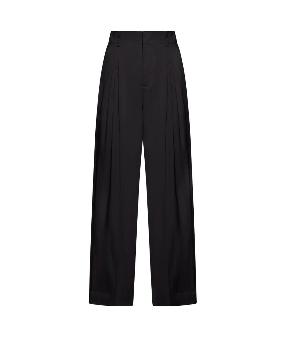 Bottega Veneta Pleated Detail Tailored Trousers - Off black