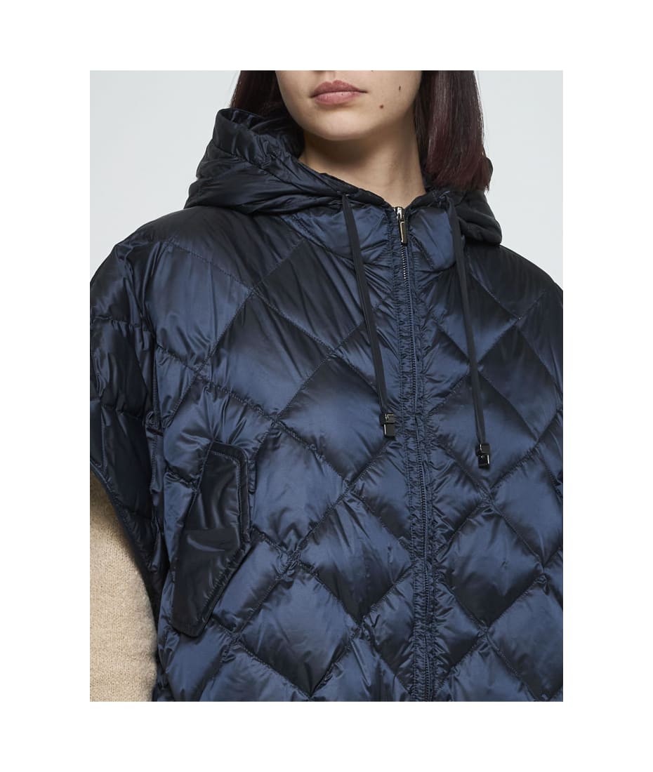 ダウンジャケット・コート MAX MARA THE CUBE | TREMAN CAPE JACKET NEW DARK WINTER BLUE MAX MARA THE CUBE TREMAN CAPE JACKET (075)NEW DARK WINTER