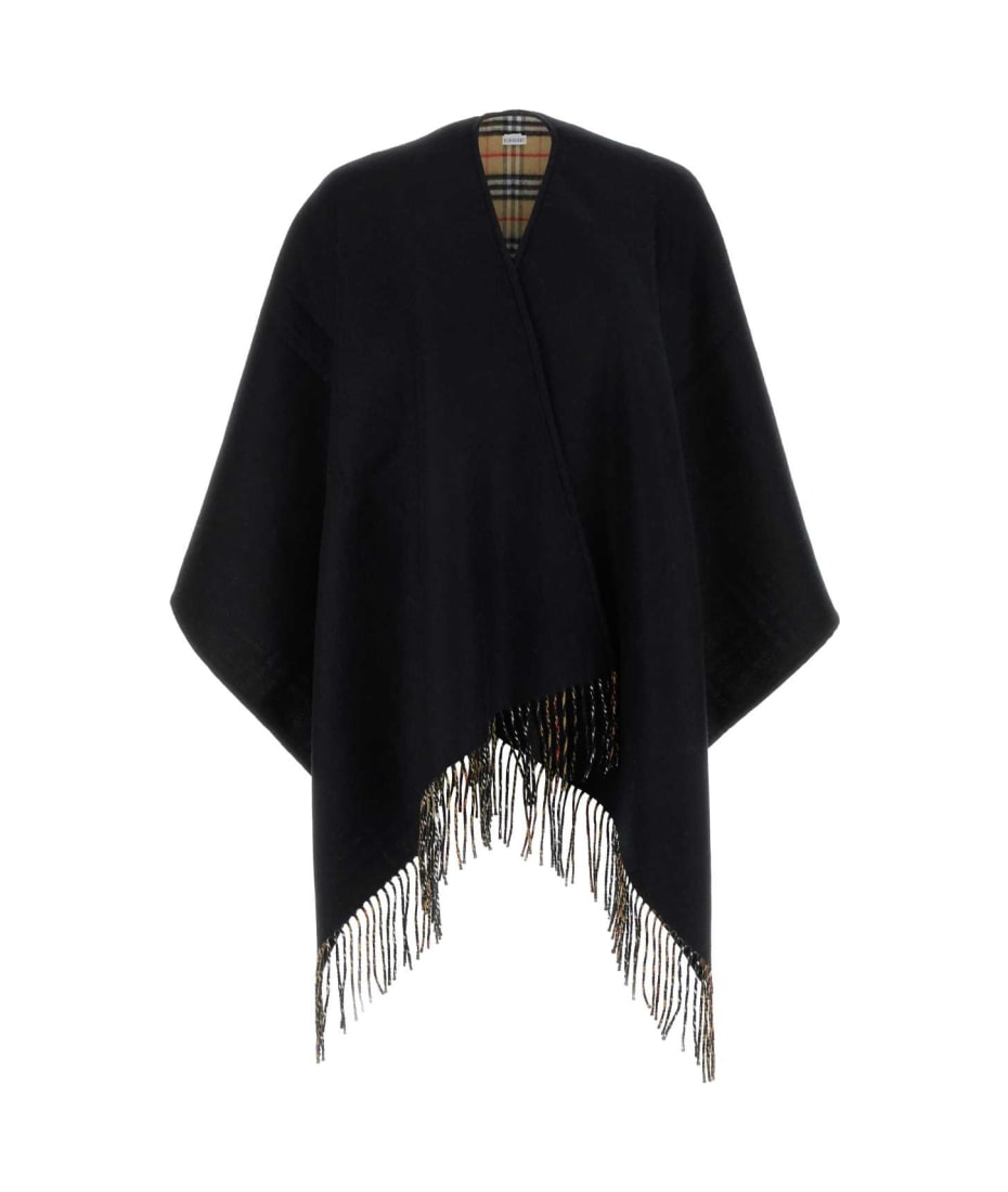【関税＆送料込み】Burberry Reversible Black Wool Cape 0215DE2E-EF5B-4703-A2A0-