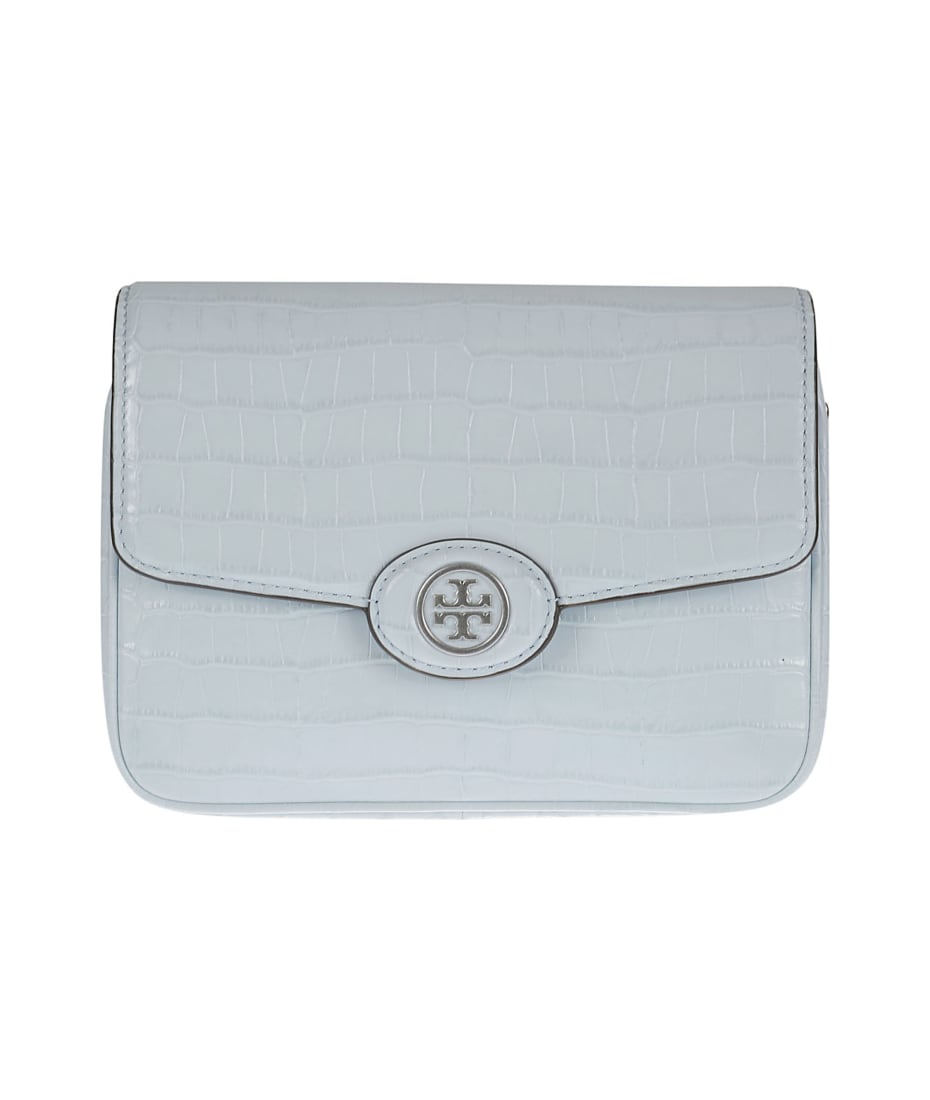 Tory Burch Robinson Convertible Blue Leather Shoulder Bag
