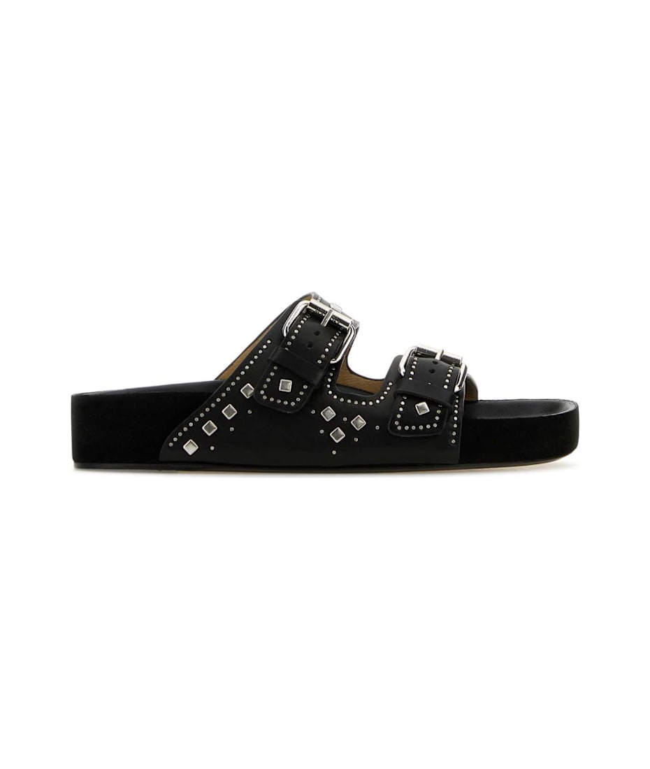 サンダル・ミュール ISABEL MARANT Black Suede Lennyo Slippers Isabel Marant Lennyo Sandals | italist