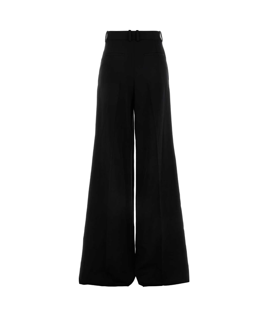 パンツ Saint Laurent Black wool wide-leg pant (834634Y5K32 1000) SAINT LAURENT Pleated grain de poudre wool wide-leg pants