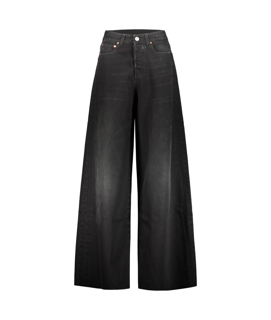 【関税込み】VETEMENTS Baggy jeans VETEMENTS】EMBROIDERED LOGO BAGGY JEANS(LIGHT BLUE) | AYIN