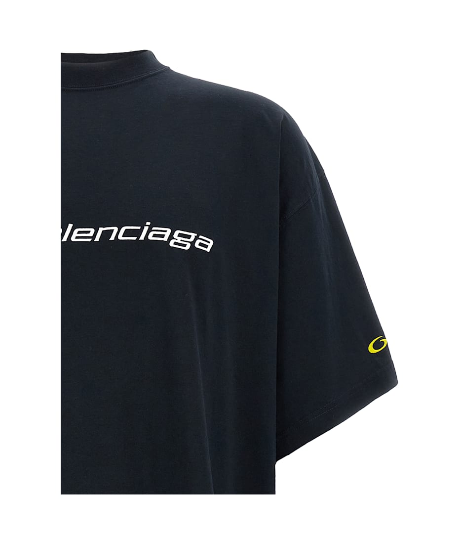 Tシャツ・カットソー BALENCIAGA FW24 Logo embroidery t-shirt (768075TQVS5 5708) BALENCIAGA - Logo Embroidery Cotton T-shirt Balenciaga