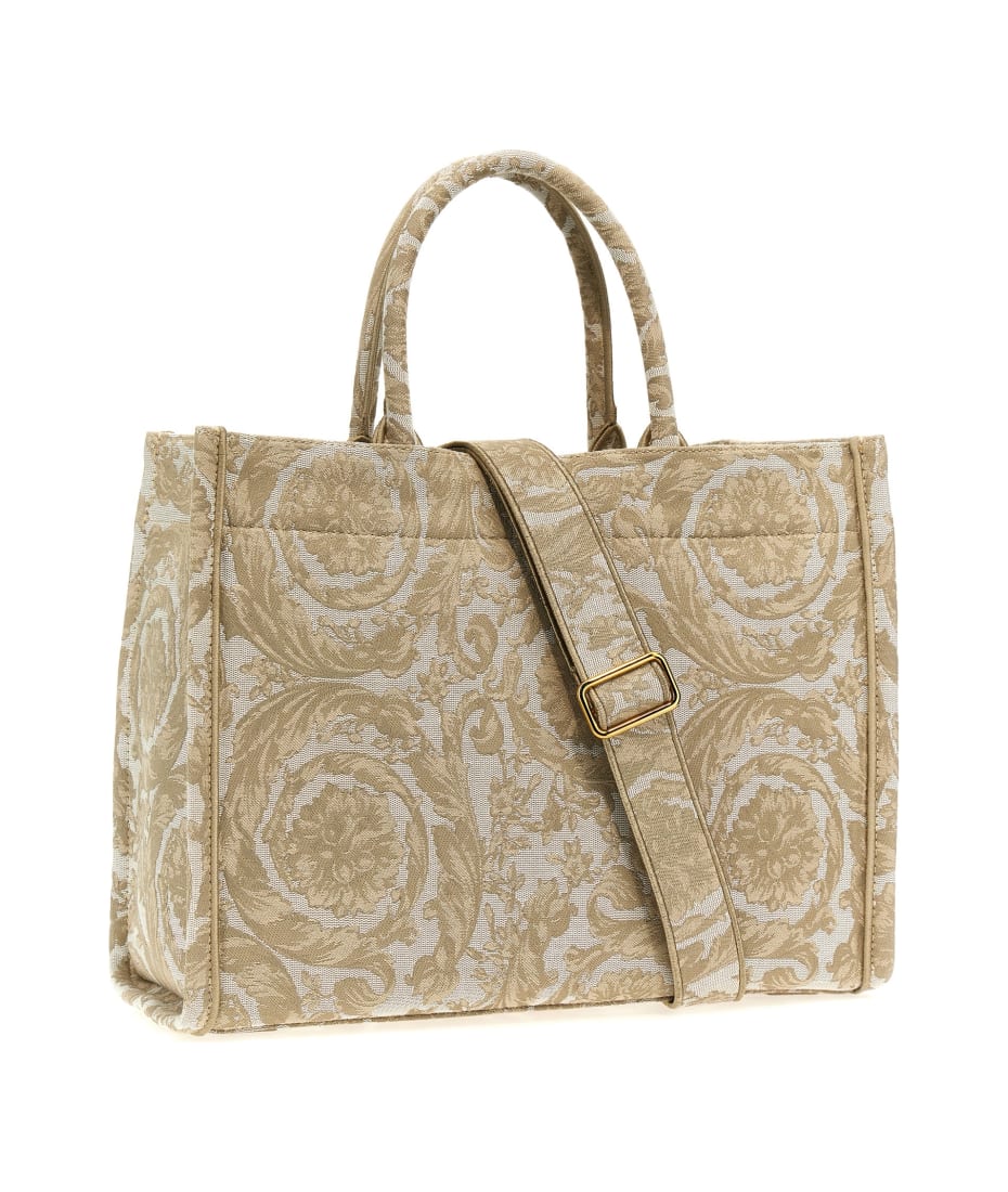 Barocco Athena Mini Tote Bag Beige,Print