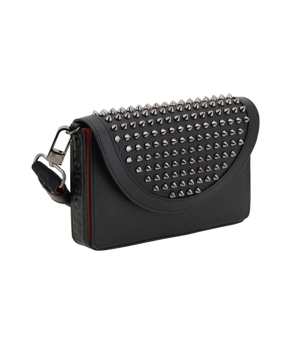◆Christian Louboutin◆Funky wallet on a strap バッグ ロゴ Funky - Wallet on chain - Calf leather and Estepik spikes