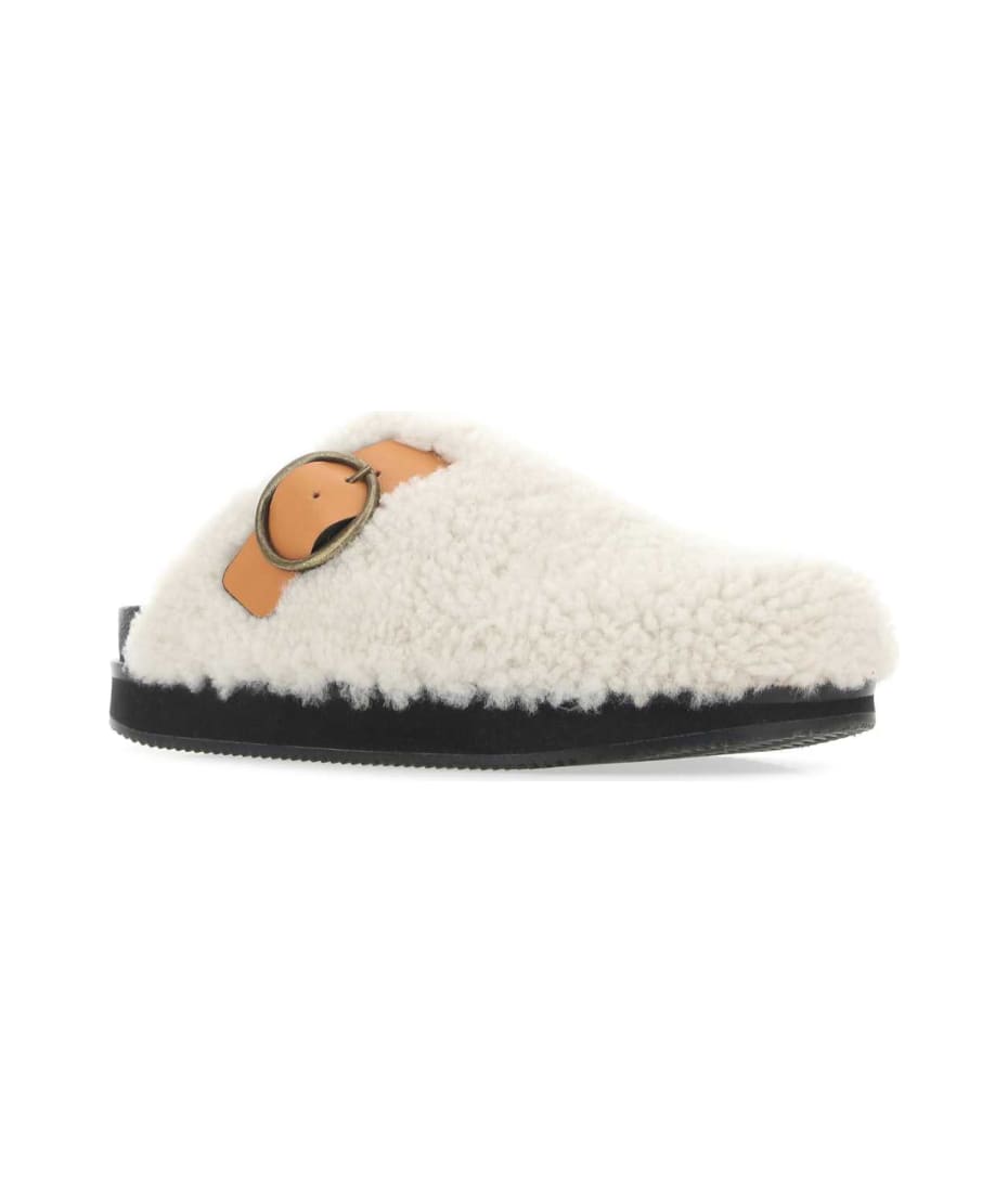 サンダル・ミュール ISABEL MARANT Ivory Shearling Footb Slippers Isabel Marant Ivory Shearling Footb Slippers | italist
