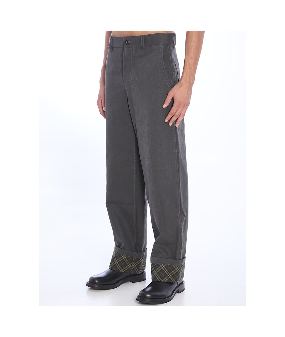パンツ Burberry FW25 Trousers (8110727) Burberry Cotton wide-leg Trousers | Neutrals | FARFETCH