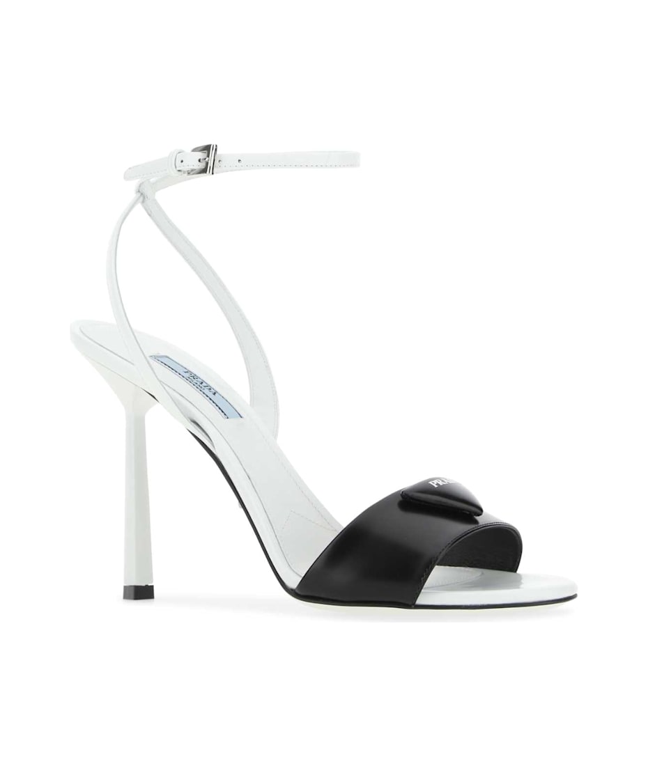 サンダル・ミュール PRADA Two-tone fabric and leather sandals Prada Two-tone Leather Sandals | italist