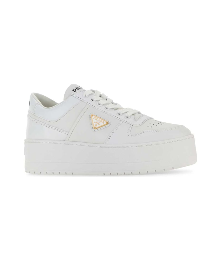 スニーカー PRADA White leather Downtown sneakers Downtown leather sneakers in white - Prada | Mytheresa