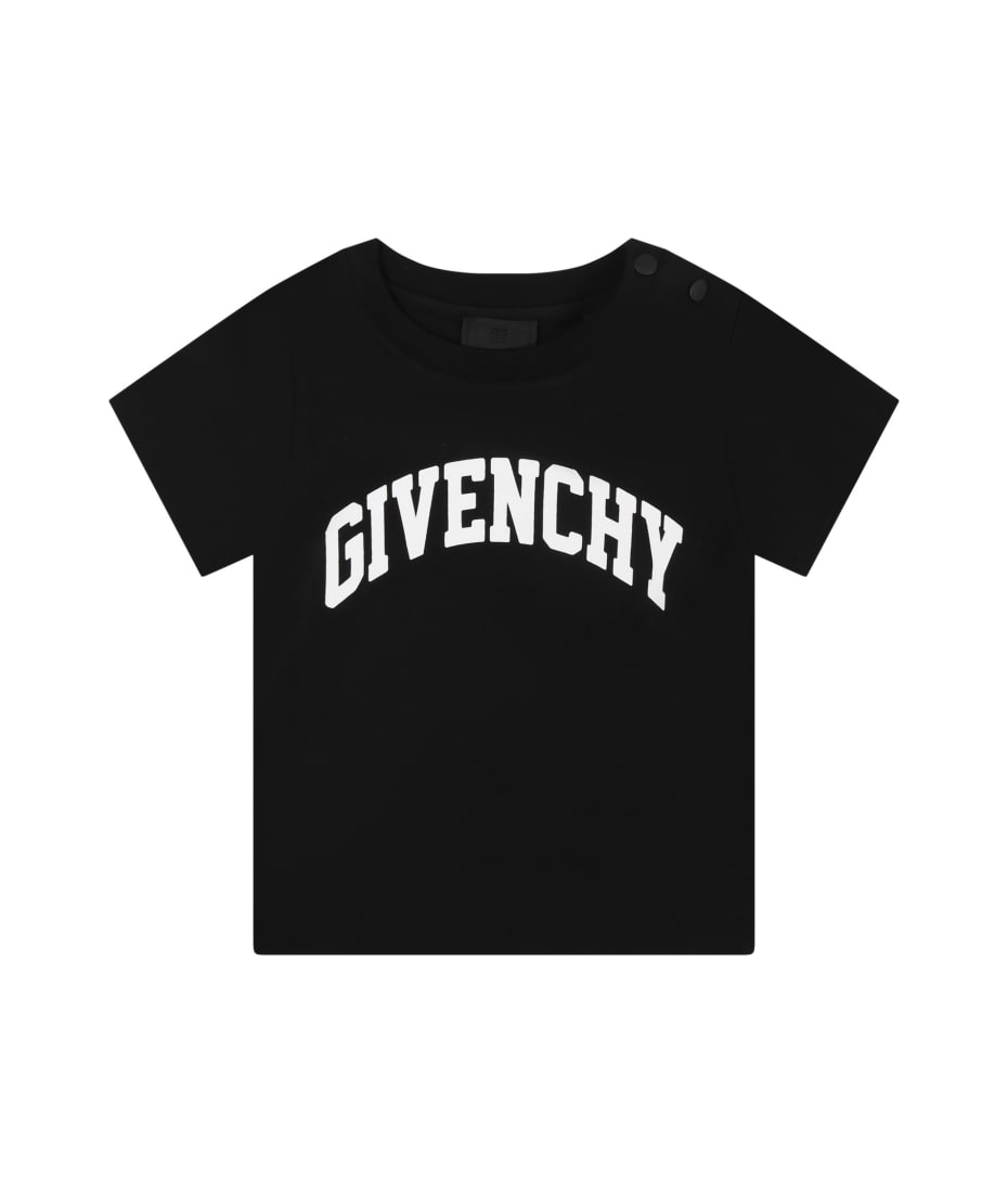 Givenchy Black T-shirt For Baby Boy With Logo - Nero