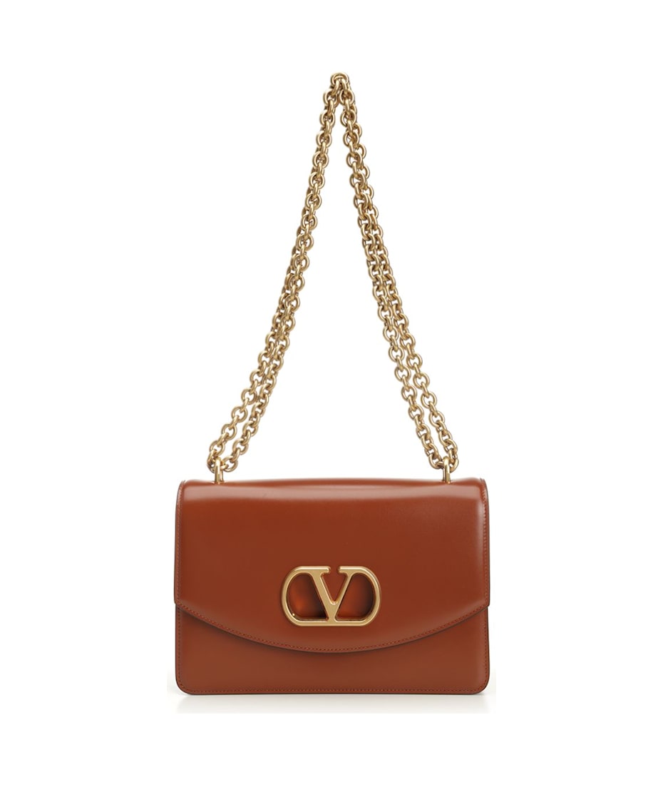 ショルダーバッグ・ポシェット VALENTINO Cappuccino leather medium VLogo shoulder bag Valentino Garavani 'vlogo' Shoulder Bag | italist