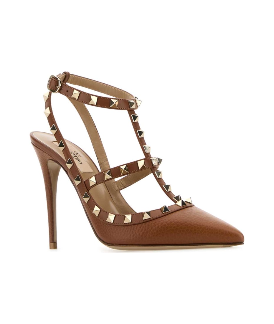 Valentino Garavani Brown Leather Rockstud Pumps | italist, ALWAYS